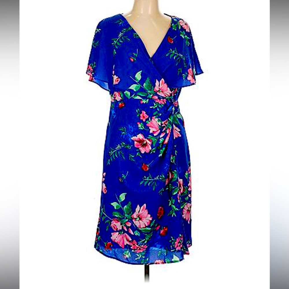 Kensie Vibrant Blue Floral Sheath Dress